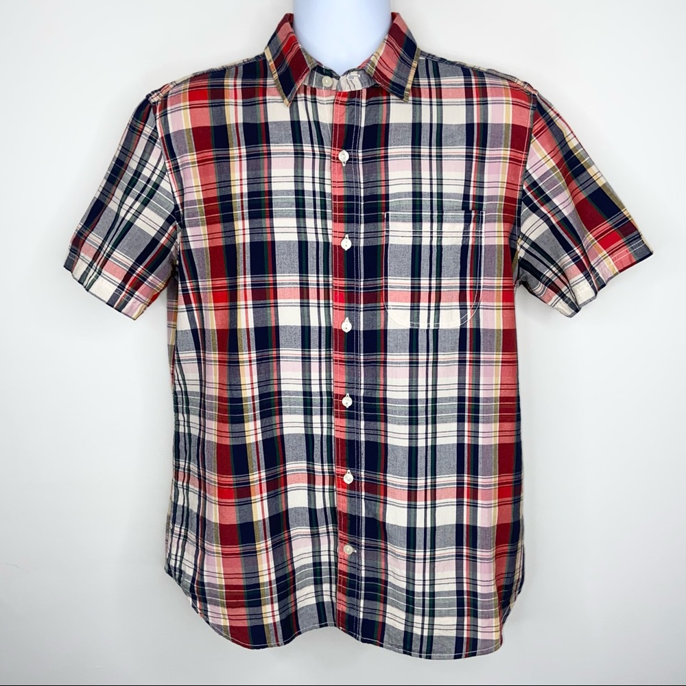 [Gap] Men’s Short Sleeved Button Down Plaid Shirt